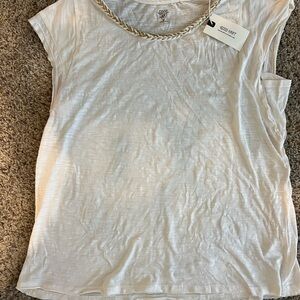 Matilda Jane Cream Embellished Muscle Tee Cap Sleeve